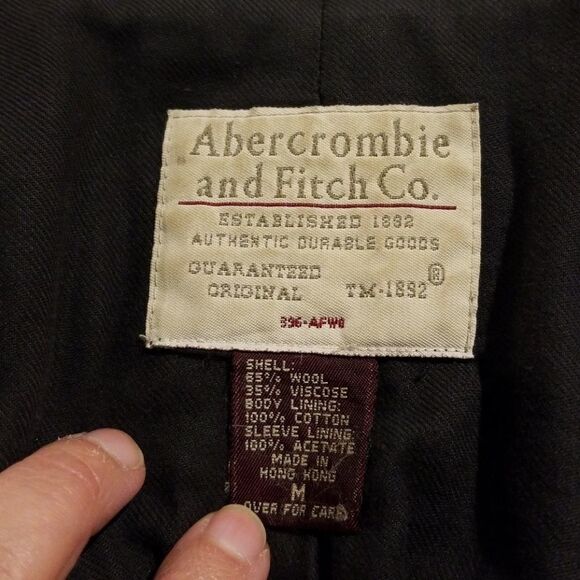 Abercrombie & Fitch Co. Womens size Medium Pea Coat Gray Y2K - Picture 6 of 7